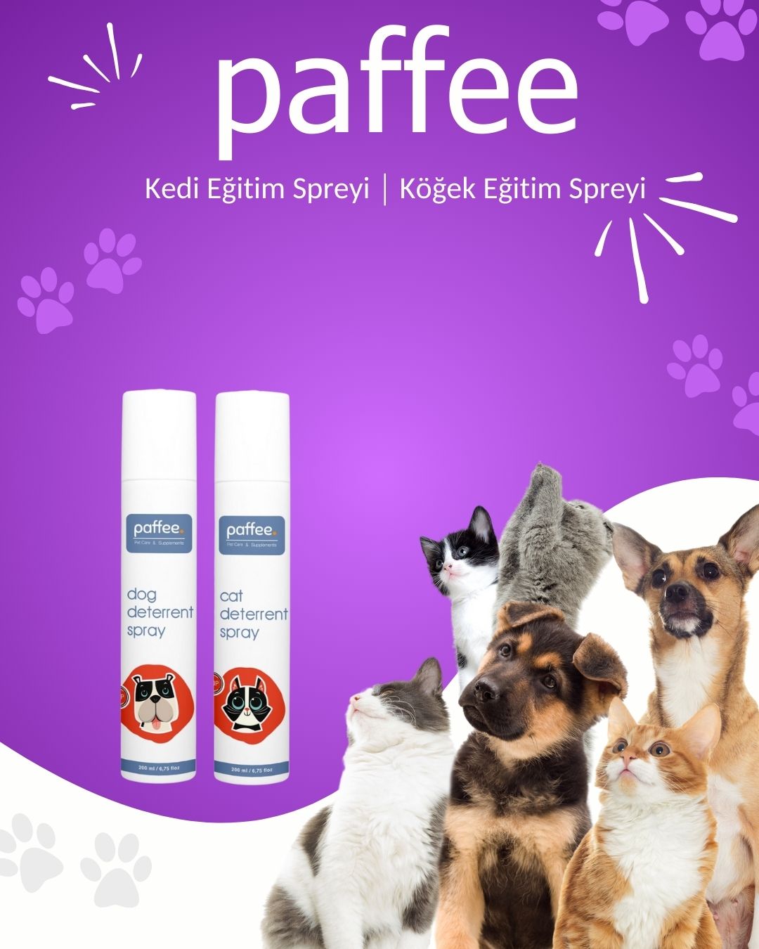 paffee kedi ve köpek eğitim spreyi